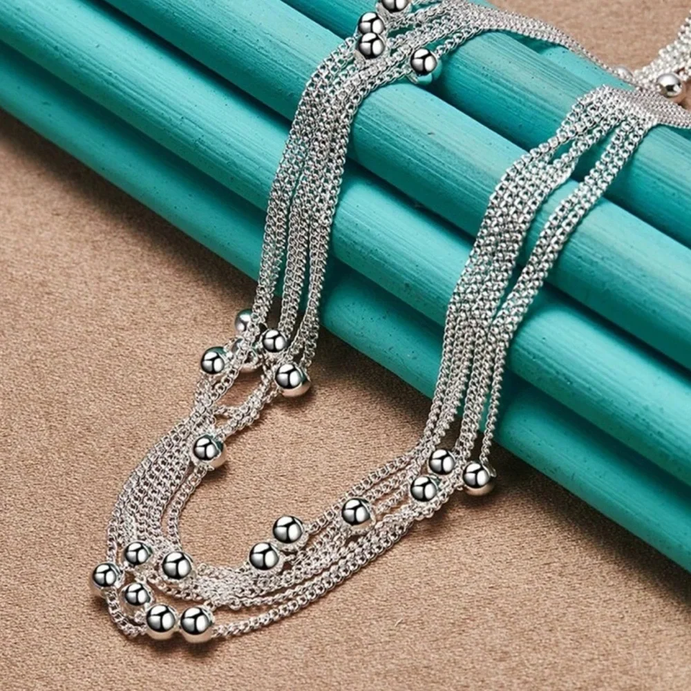 Silver Plated Multi-Strand Necklace - Picture 2 of 4